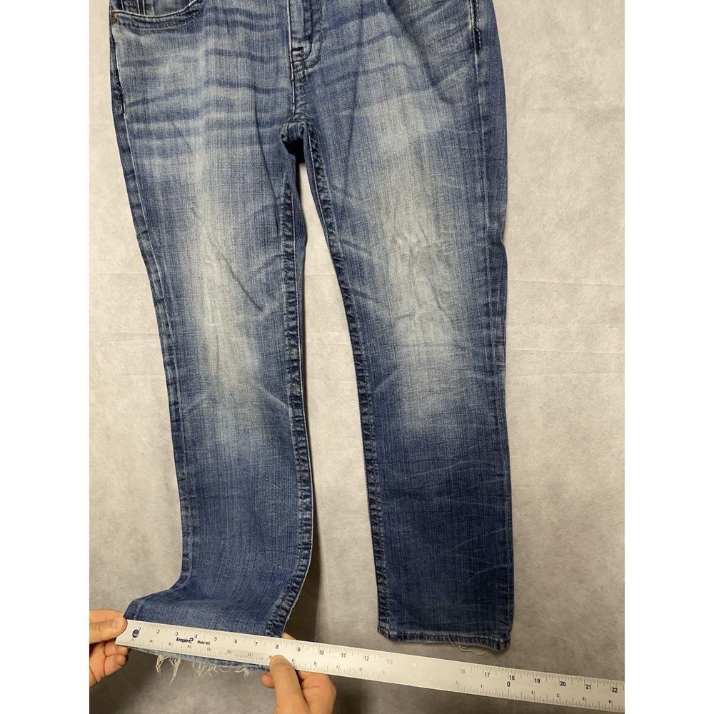 BKE Jeans Men 34x31 Buckle Denim Distressed Derek Straight Cowboy Whisker 31S - Picture 4 of 12